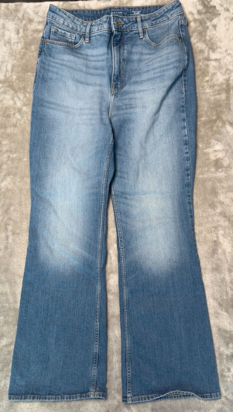 Old Navy Higher High Rise Flare Blue Jeans Denim Womens Size 8 30x31